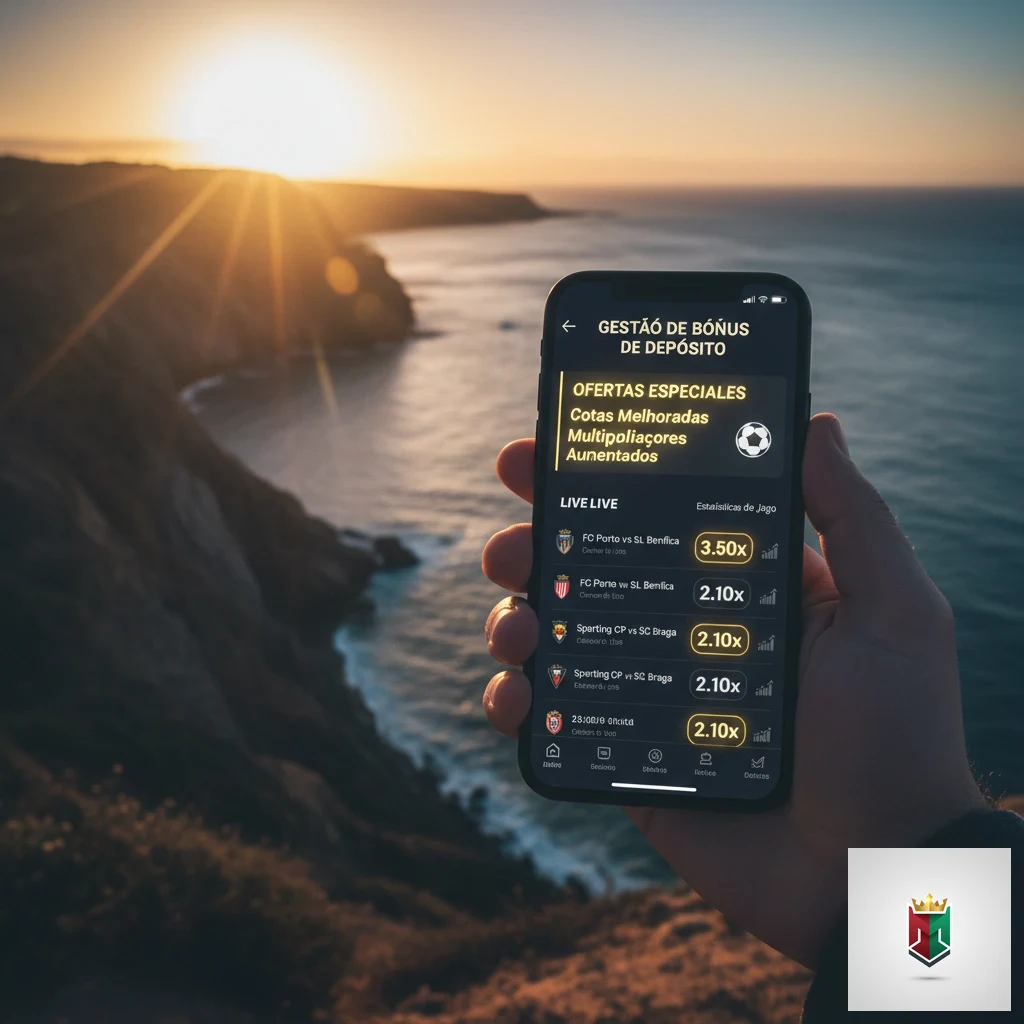 Menu de acompanhamento de rollover e saldo de bónus de recarga.